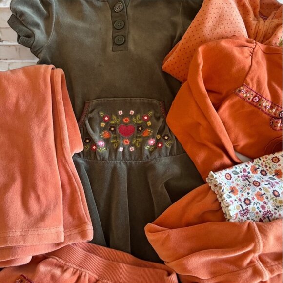 VINTAGE "Harvest Leaves" Line GYMBOREE set 5T Velour Cotton Ribbons - Picture 11 of 16